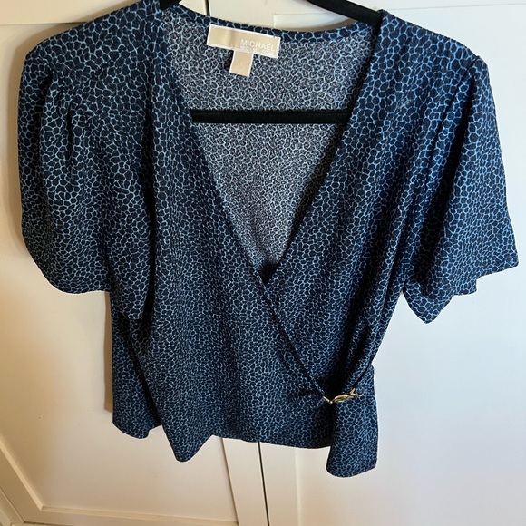 Michael Kors Navy Patterned Blouse - Picture 1 of 1